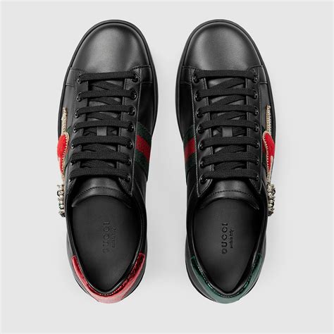 gucci ace embroidered snake|gucci ace embellished leather sneakers.